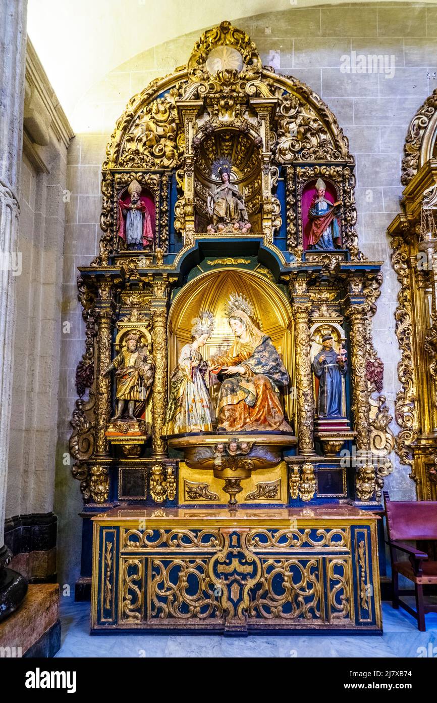 Altarpiece of Saint Ana in the Collegiate Church of the Divine Savior - Seville, Spain Stock Photo