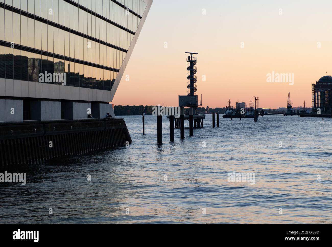 Hamburg Harbor industrial port, Germany Stock Photo