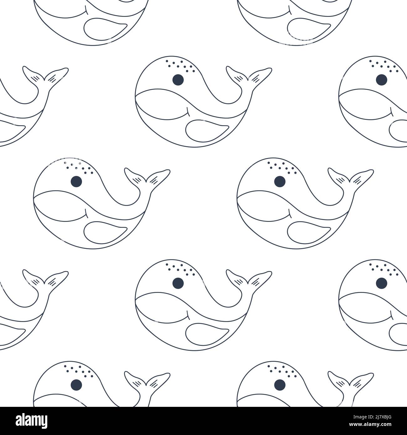 Sea whale seamless pattern vector illustration Stock Vector Image & Art ...