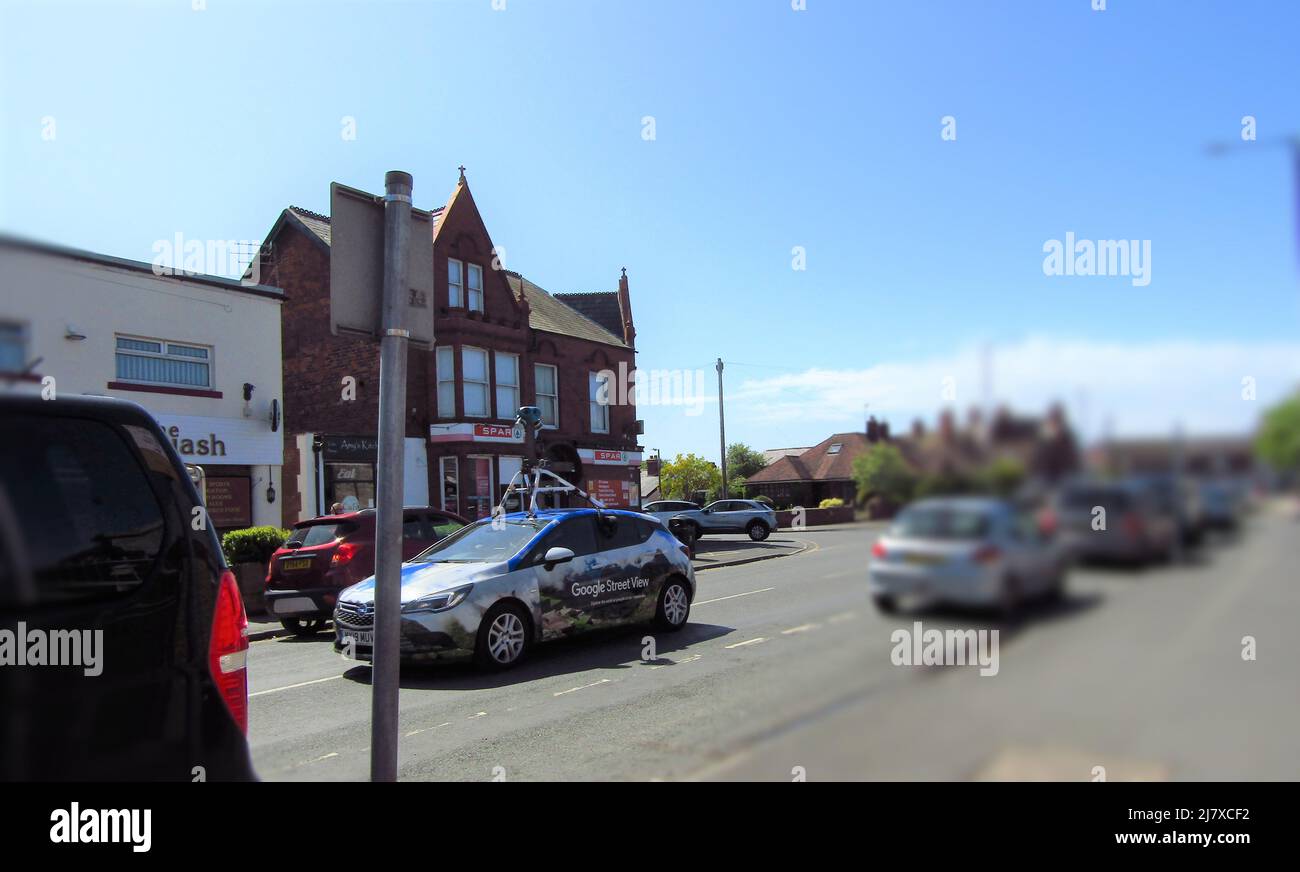Lancaster Road, Knott End on Sea, Google Street View car capture Stock Photo