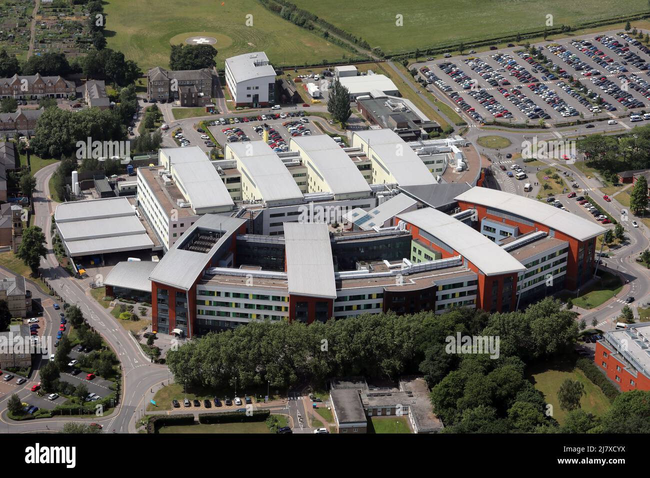 aerial view of Pinderfields General Hospital, Wakefield, West Yorkshire