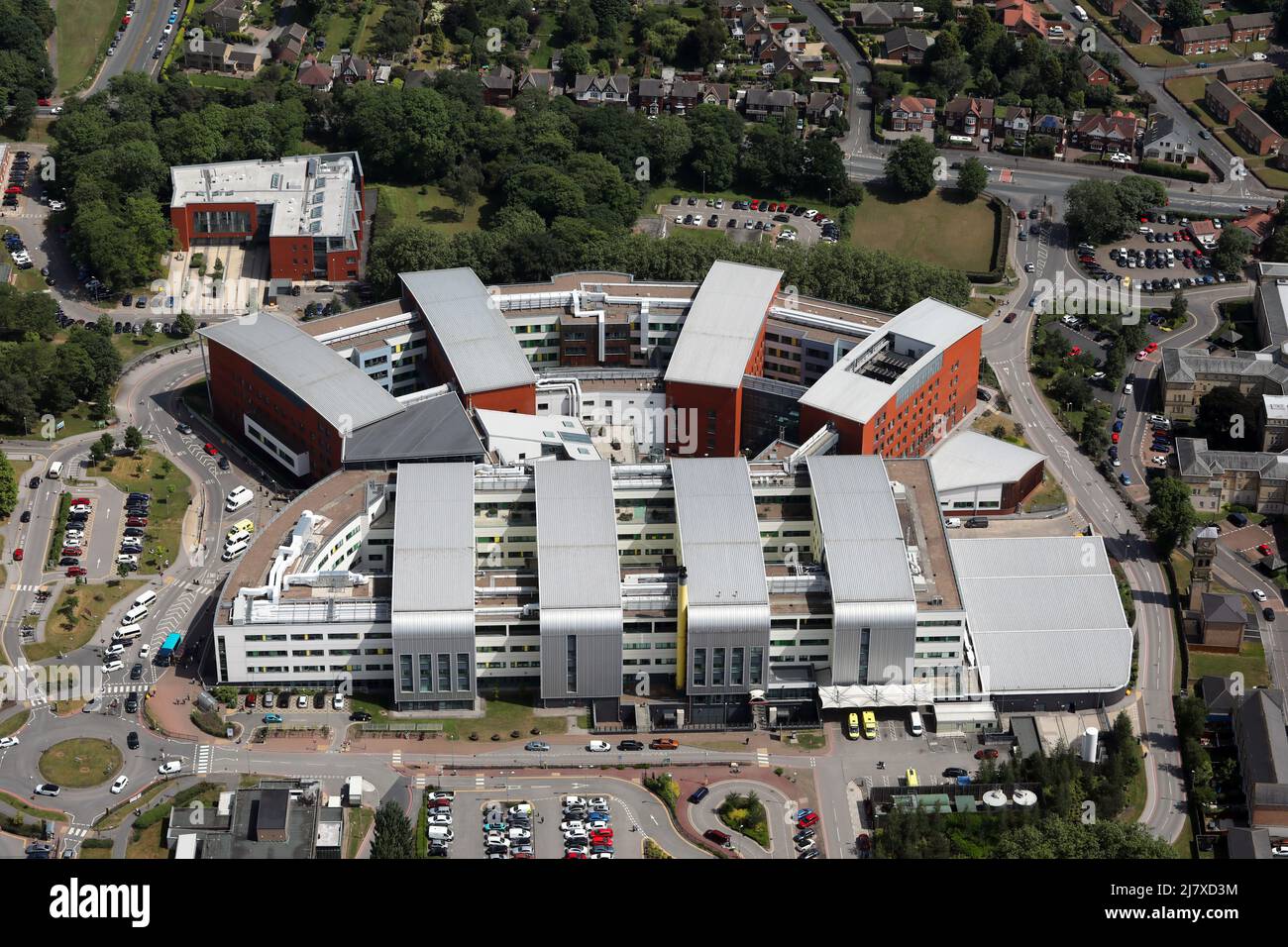 aerial view of Pinderfields General Hospital, Wakefield, West Yorkshire
