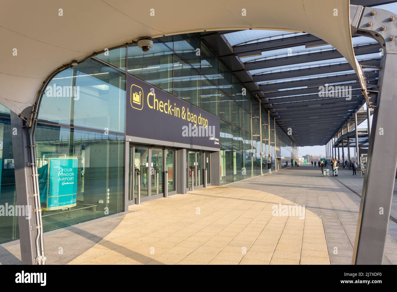 Checkin & bag drop level at North Terminal, London Gatwick Airport, Crawley, West Sussex