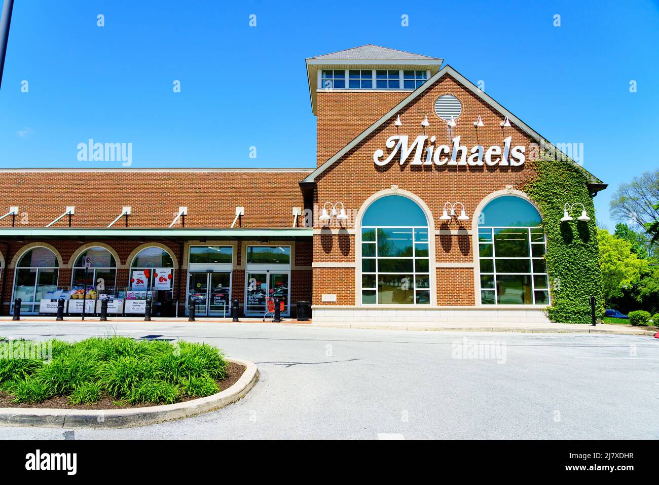 Exton, PA, USA May 10, 2022 Michaels is a chain of over 1200 stores that sells arts, crafts