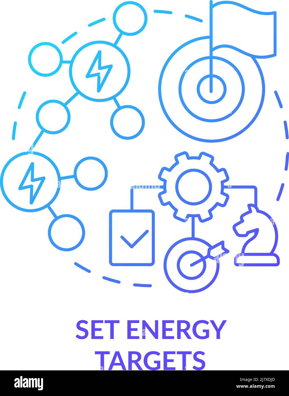 Set energy targets blue gradient concept icon Stock Vector Image & Art ...