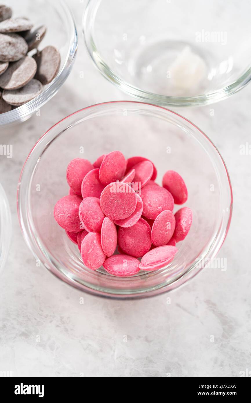 Ingredients in a glass mixing bowls for preparing gourmet mini ...
