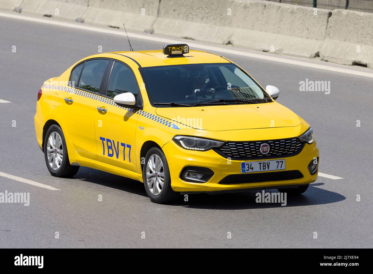 ISTANBUL, TURKEY OCTOBER 30 Turkish taxi on the way, October 30, 2018 in Istanbul. 22,000