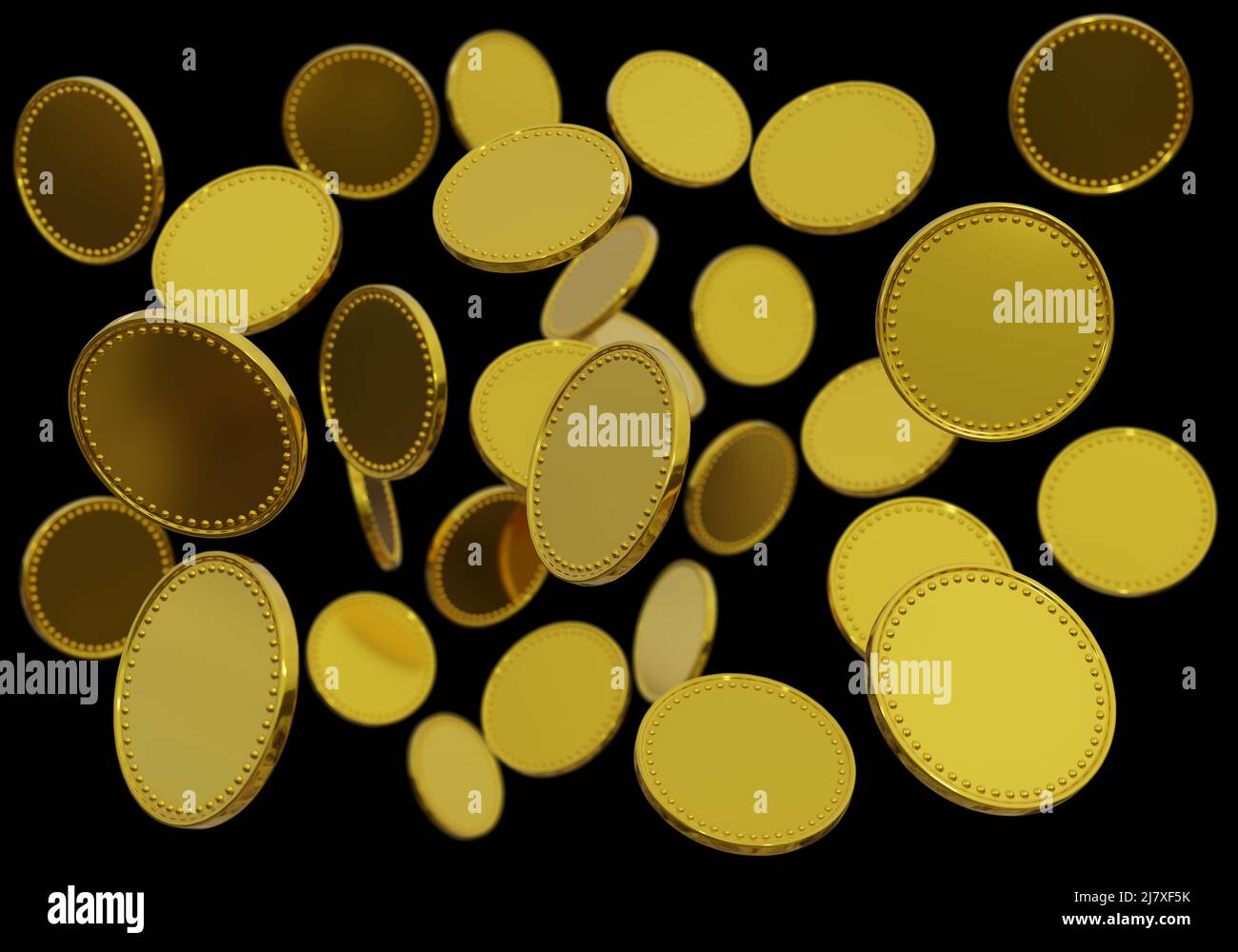 blank gold coins with black background. 3d rendering Stock Photo - Alamy