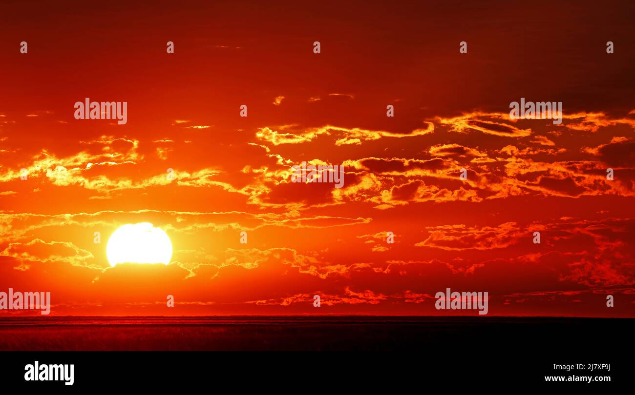 Sunset in Namibia, Etosha Stock Photo