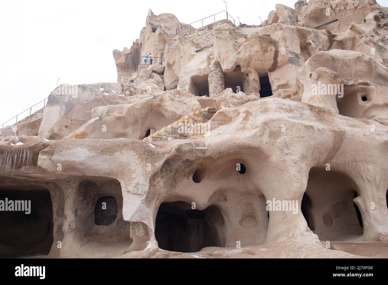 Cave houses in cones Uchisar castle, Cappadocia Stock Photo Alamy