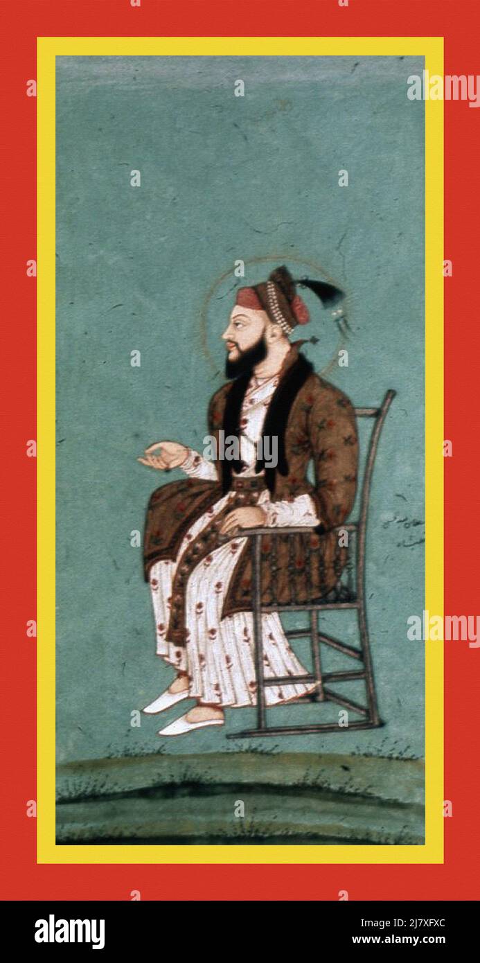 Sultan Abu'l-Hasan Qutbshah in silver chair Stock Photo