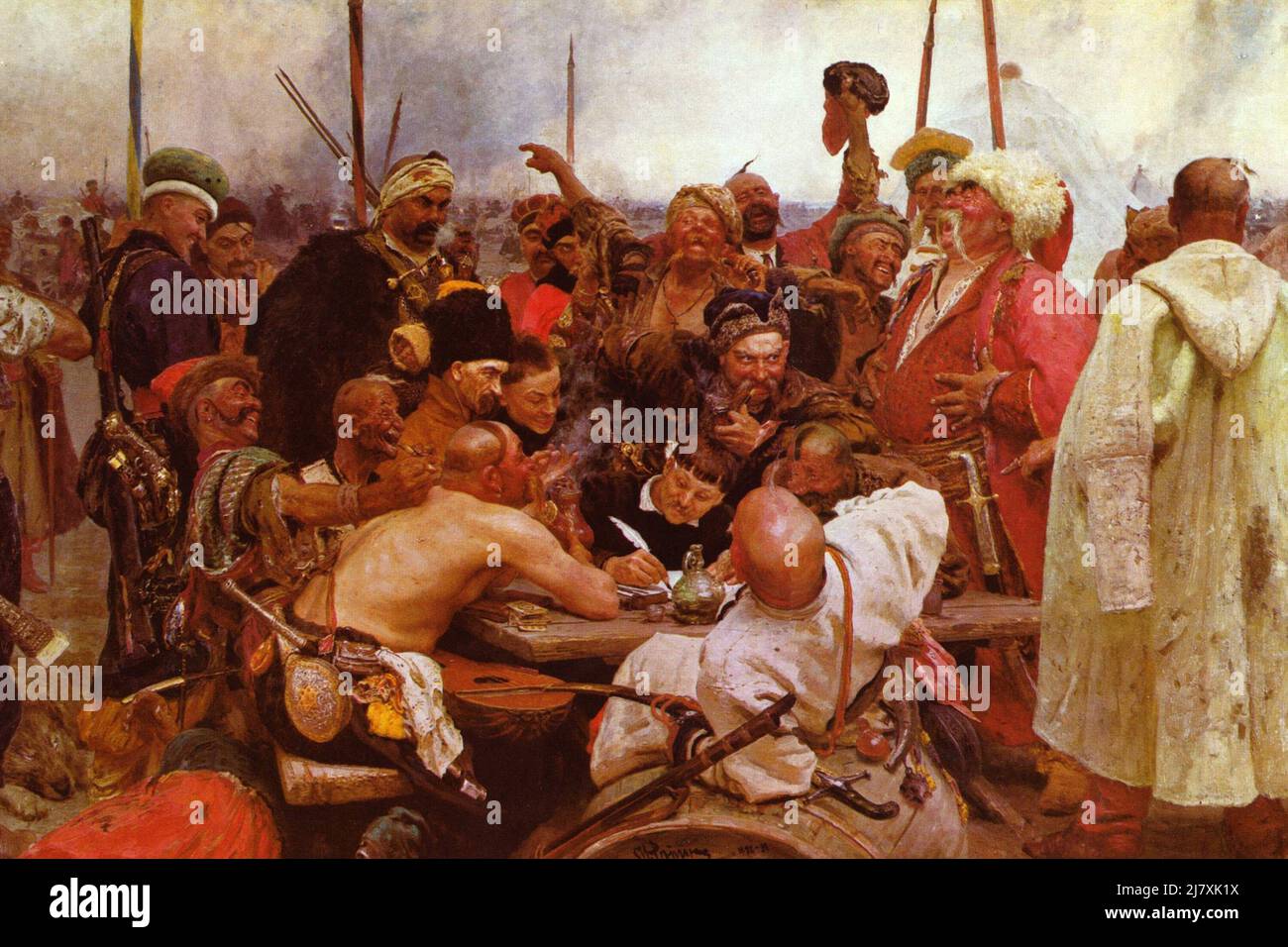 Zaraporoski Cossacks Send The Turkish Sultan Mahmoud IV A Letter Stock 