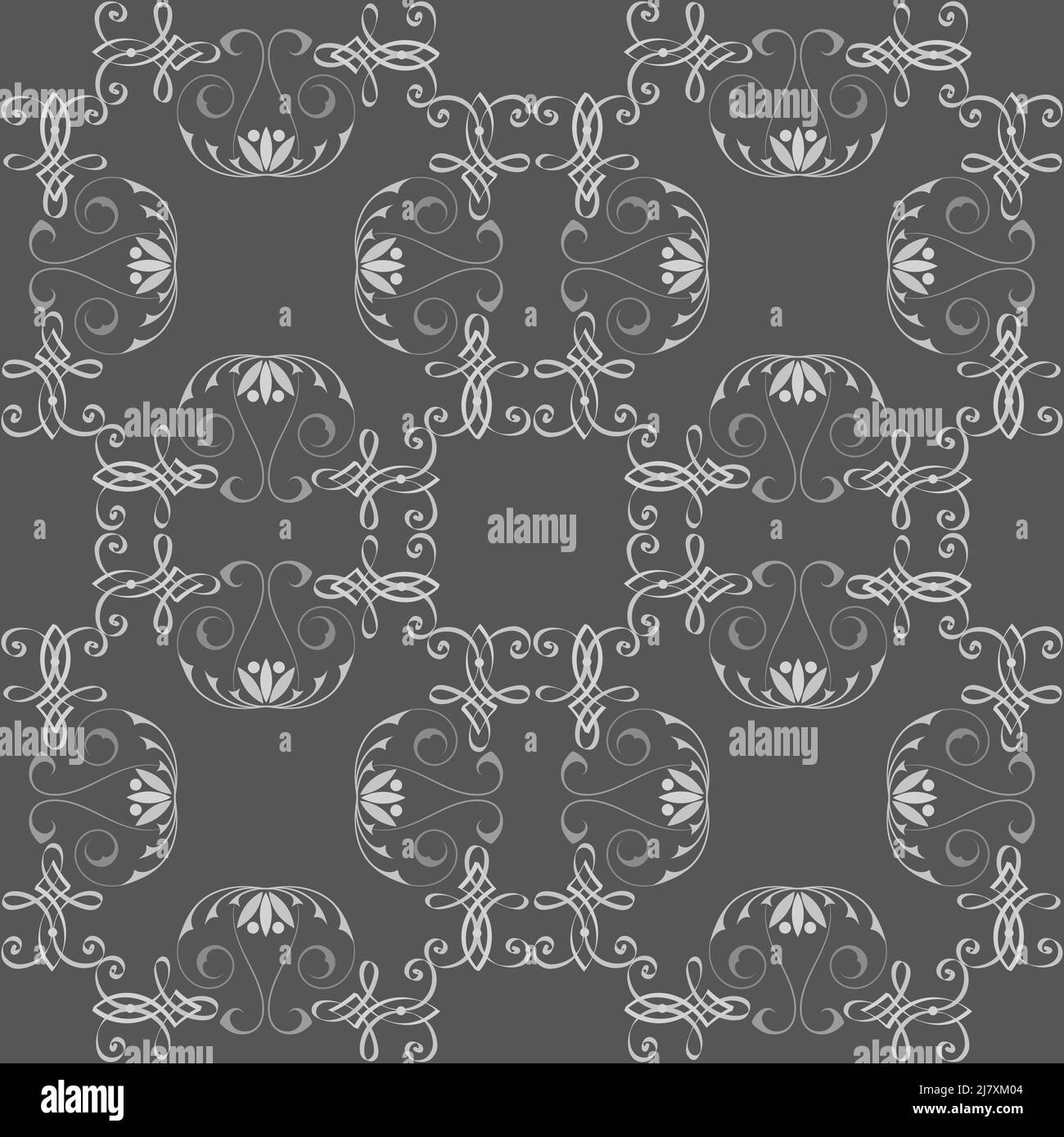 Pattern seamless monochrome in gray tones in Arabic, Asian style ...