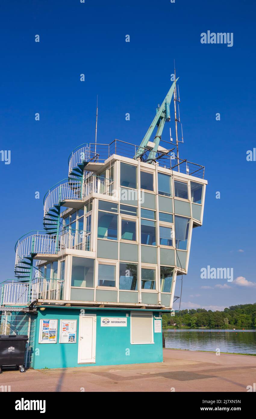 Regatta tower at lake Baldeney in Bredeney, Essen, Germany Stock Photo
