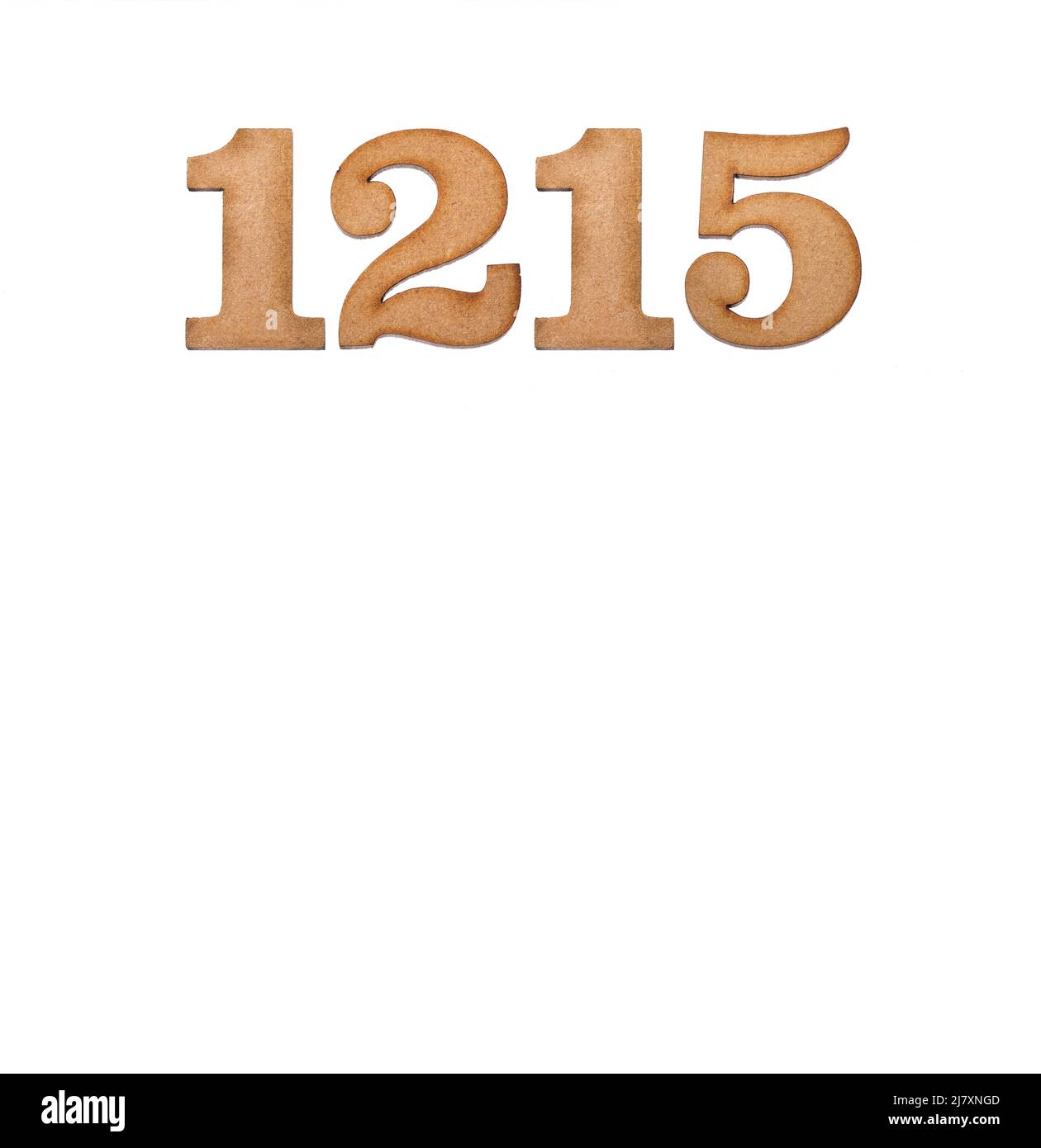 Number 1215 in wood, isolated on white background Stock Photo - Alamy