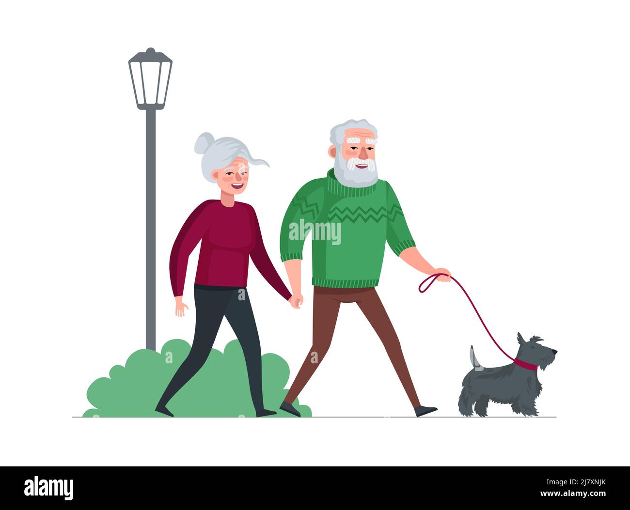 Elderly couple retired grandparents walking with dog at park. Old people spending time outdoor. Senior persons enjoying promenade with pet. Family leisure relationships. Vector eps illustration Stock Vector Image & Art - Elderly couple retired grandparents walking with dog at park. Old people spending time outdoor. Senior persons enjoying promenade with pet. Family leisure relationships. Vector eps illustration Stock Vector Image & Art -