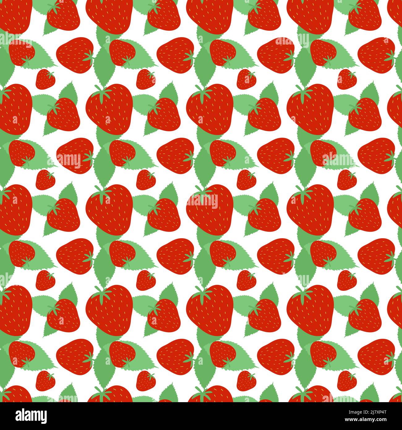 Ripe strawberry berry seamless pattern. Cute pattern with red ripe ...
