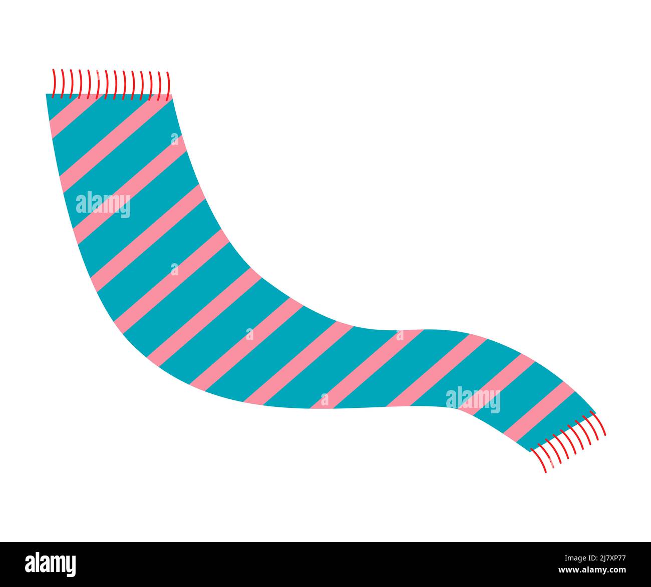 Striped scarf - modern flat design single isolated object Stock Vector