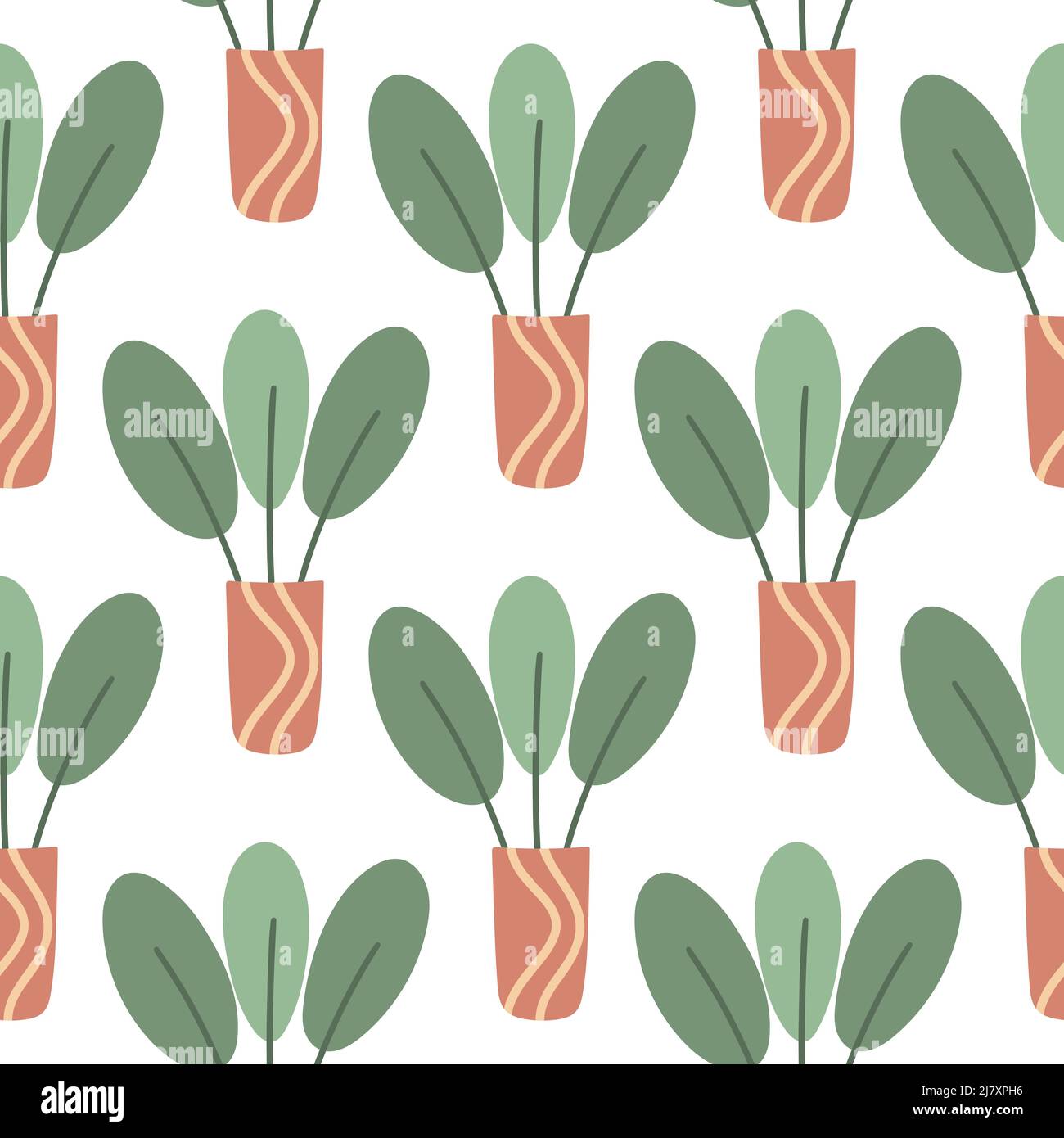 Houseplant in pots seamless pattern Stock Vector Image & Art - Alamy