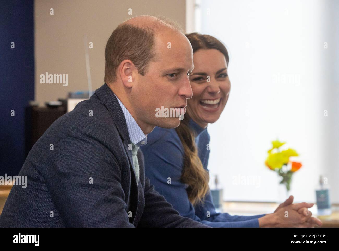 The Duke and Duchess of Cambridge during a visit to the Wheatley Group in Glasgow, to hear about the challenges of homelessness in Scotland. Picture date: Wednesday May 11, 2022. Stock Photo