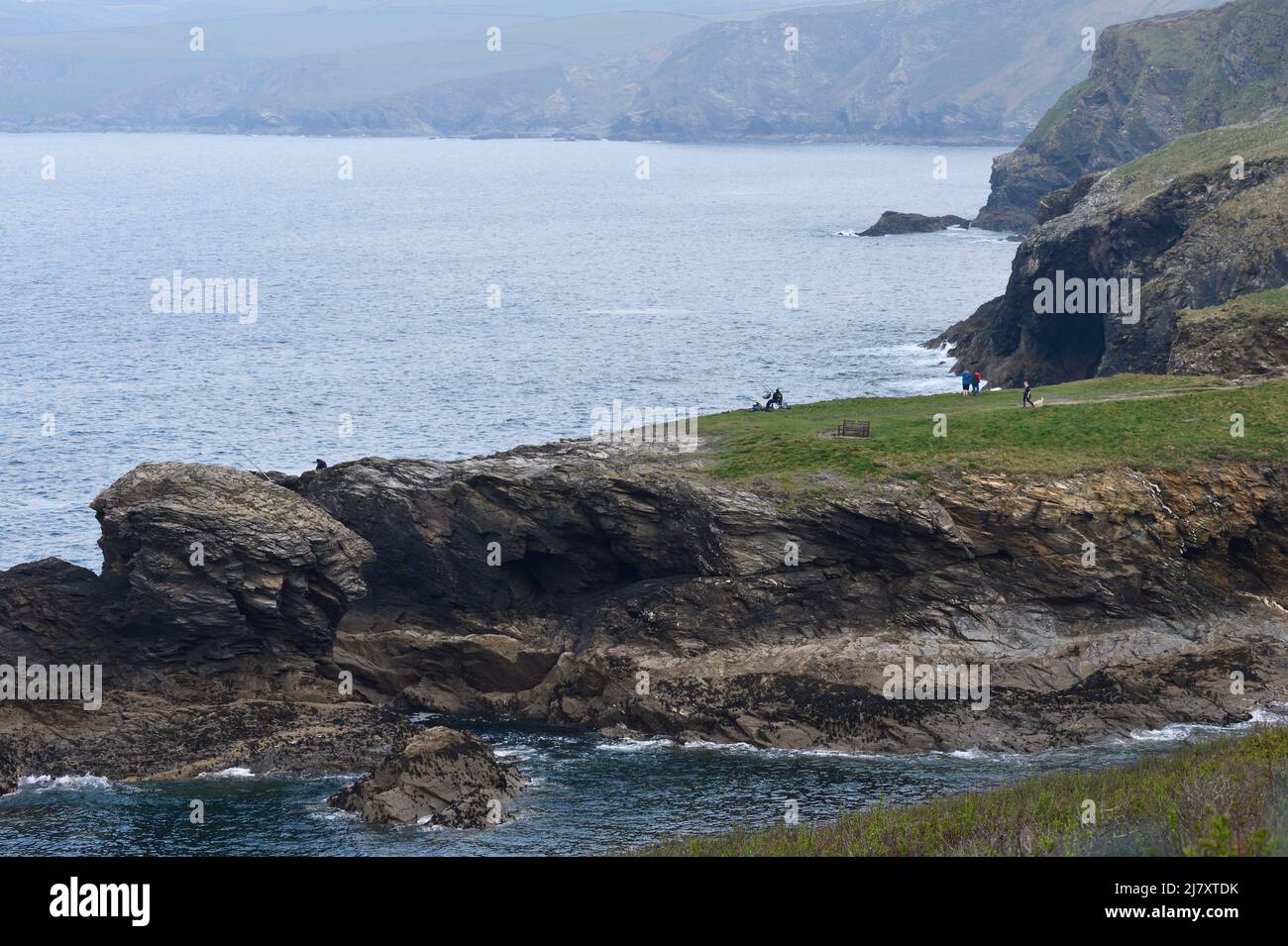 Port Gaverne Entrance looking towards Tintagel Port Issac Cornwall