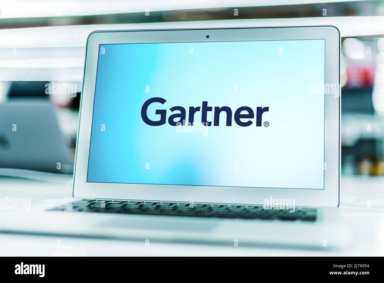 POZNAN, POL FEB 25, 2022 Laptop computer displaying logo of Gartner