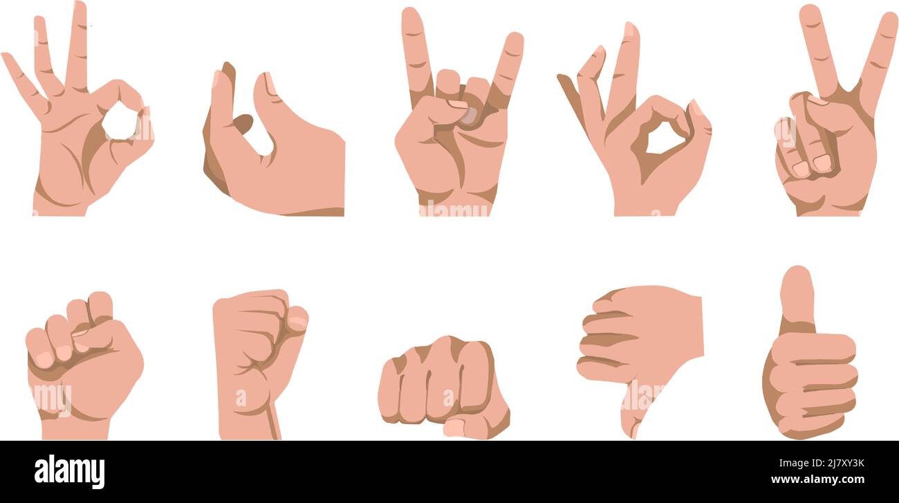 Gesturing and communication in non verbal way. Isolated hands showing