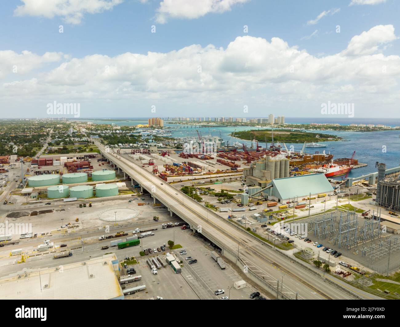 Aerial image Port of Palm Beach FL Stock Photo