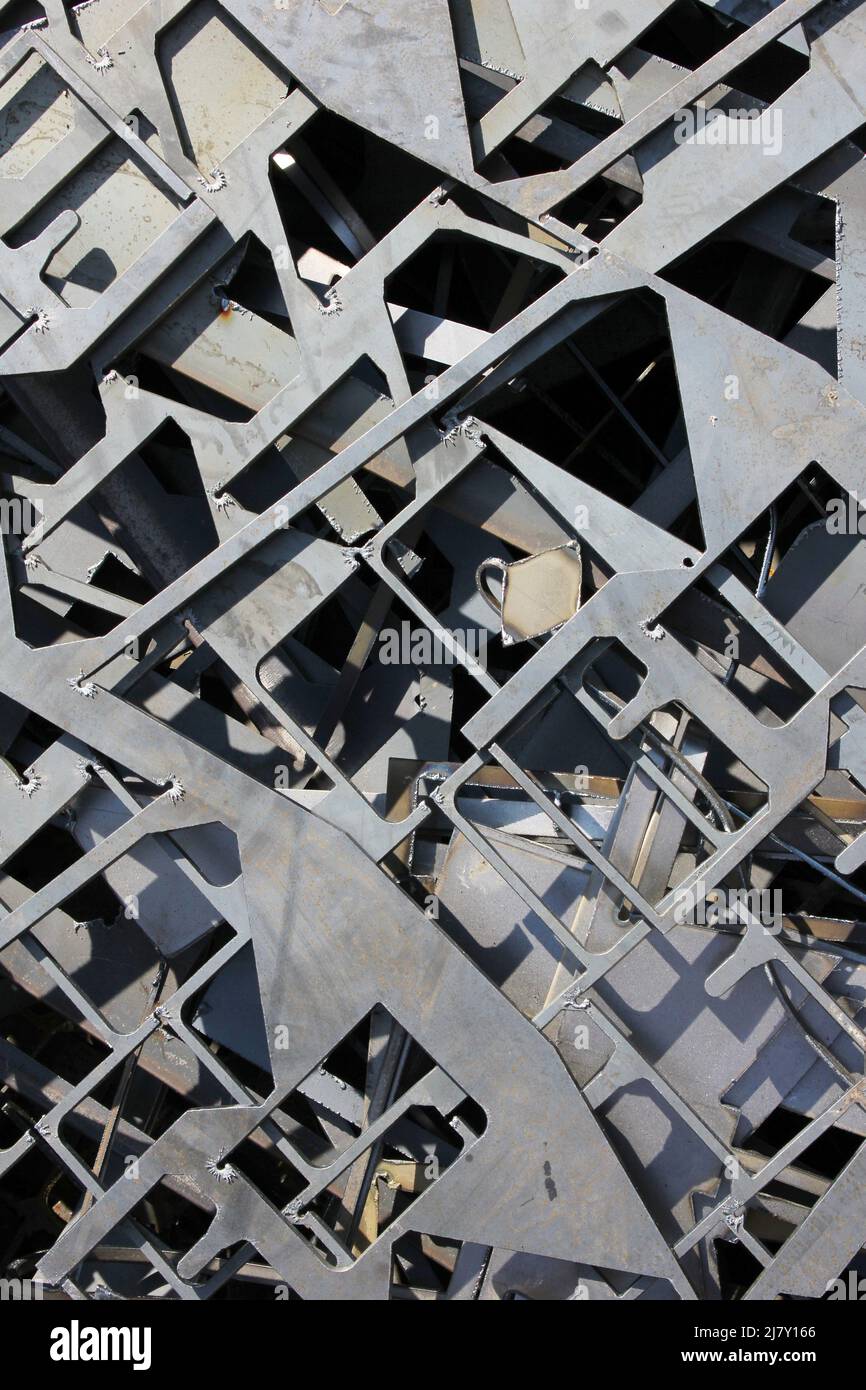 Scrap metal. metal residues after laser cutting Stock Photo Alamy