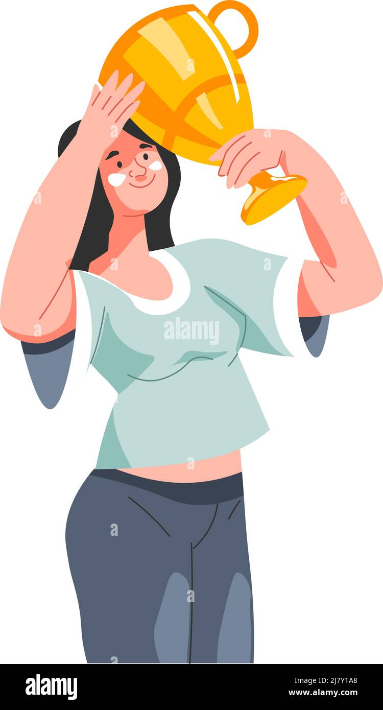 Joyful female in sporty Cut Out Stock Images & Pictures - Alamy