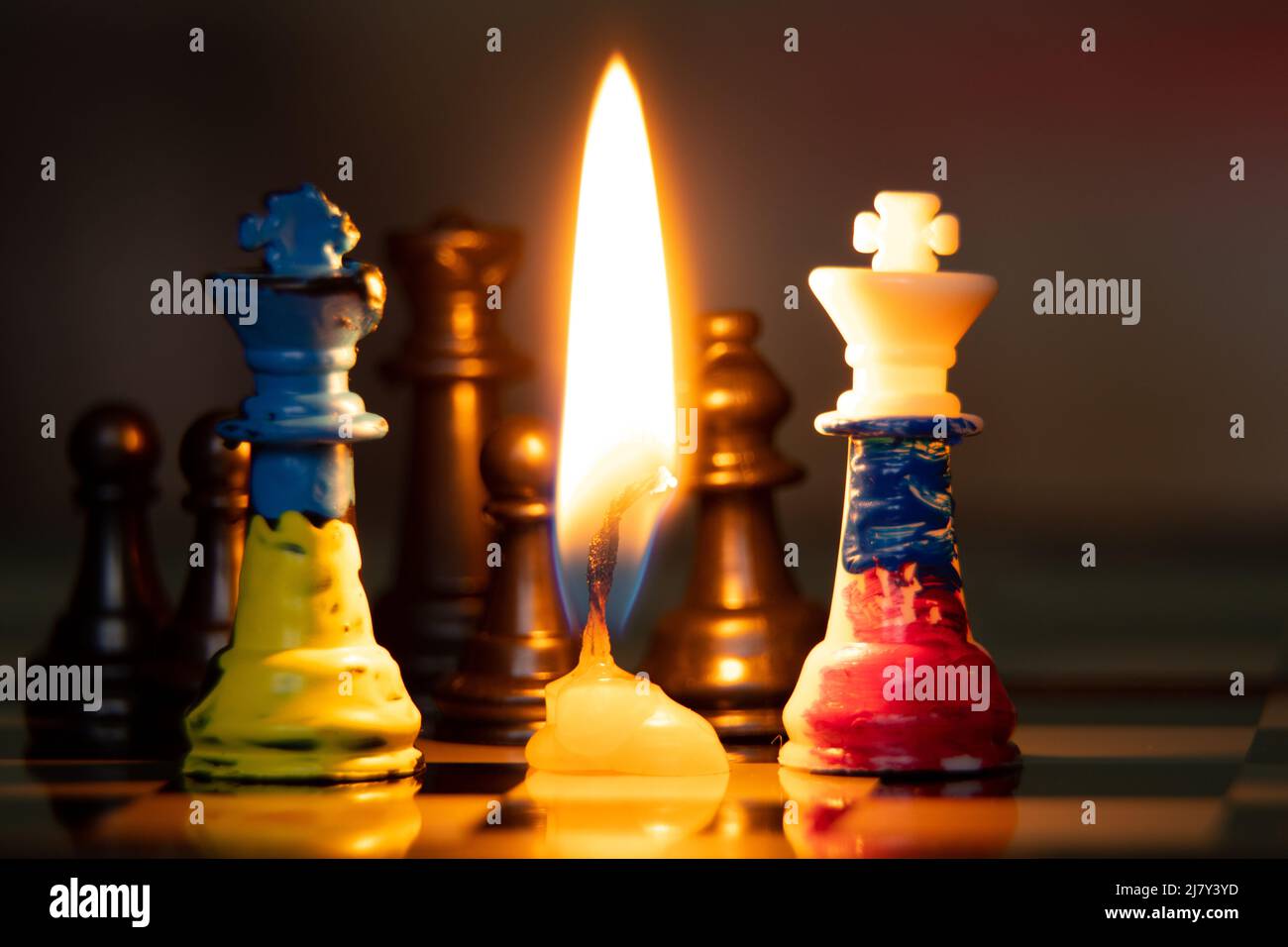 Four Chess Piece Knight on a Chess Board Stock Photo - Image of board,  army: 138703686