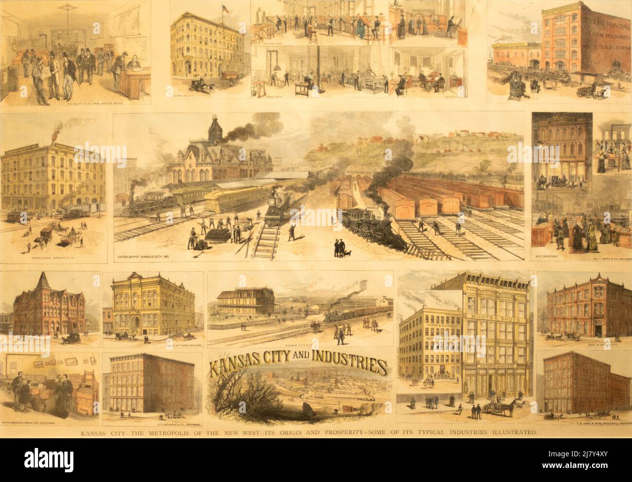 Kansas City Industries 1883 Stock Photo Alamy