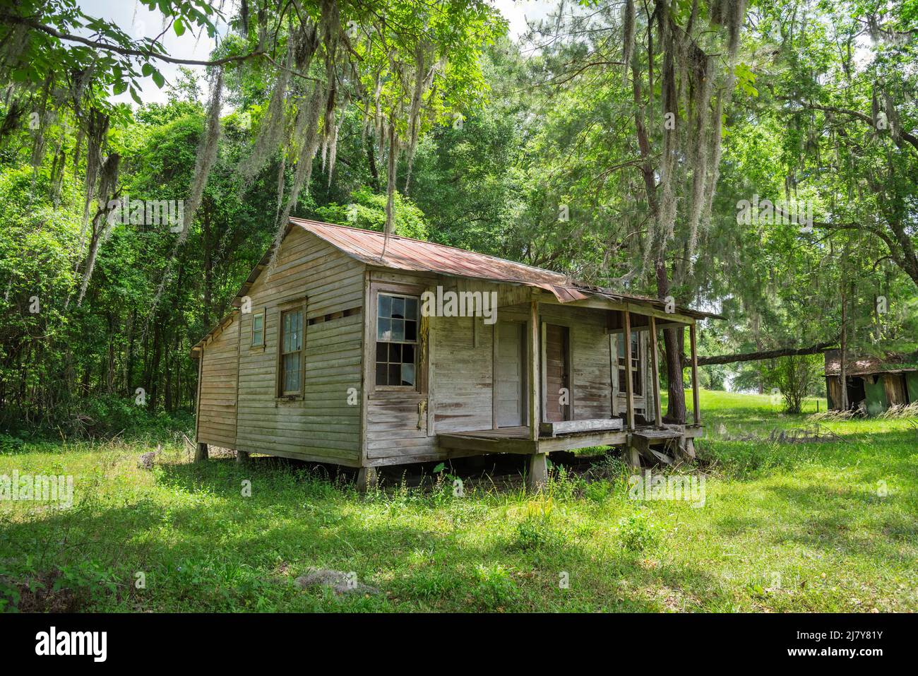 Backroads tour in North Central Florida featuring old abandoned farm houses. Stock Photo