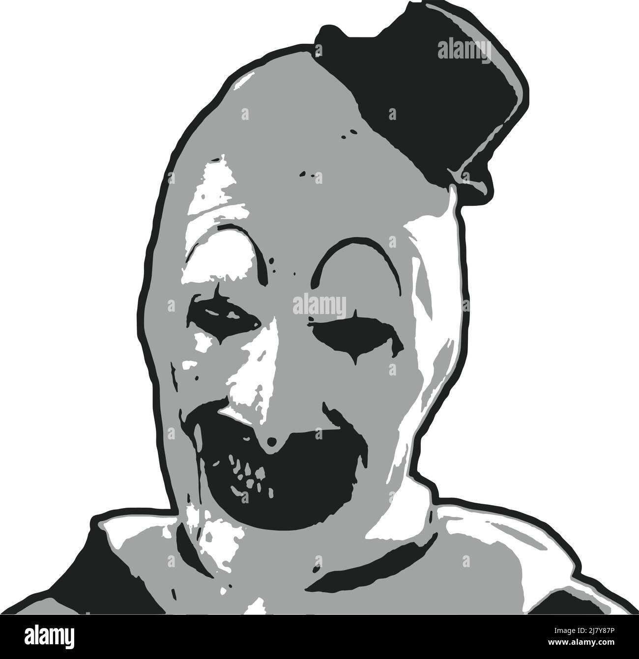 Killer Clown Slasher black and white poster Stock Vector