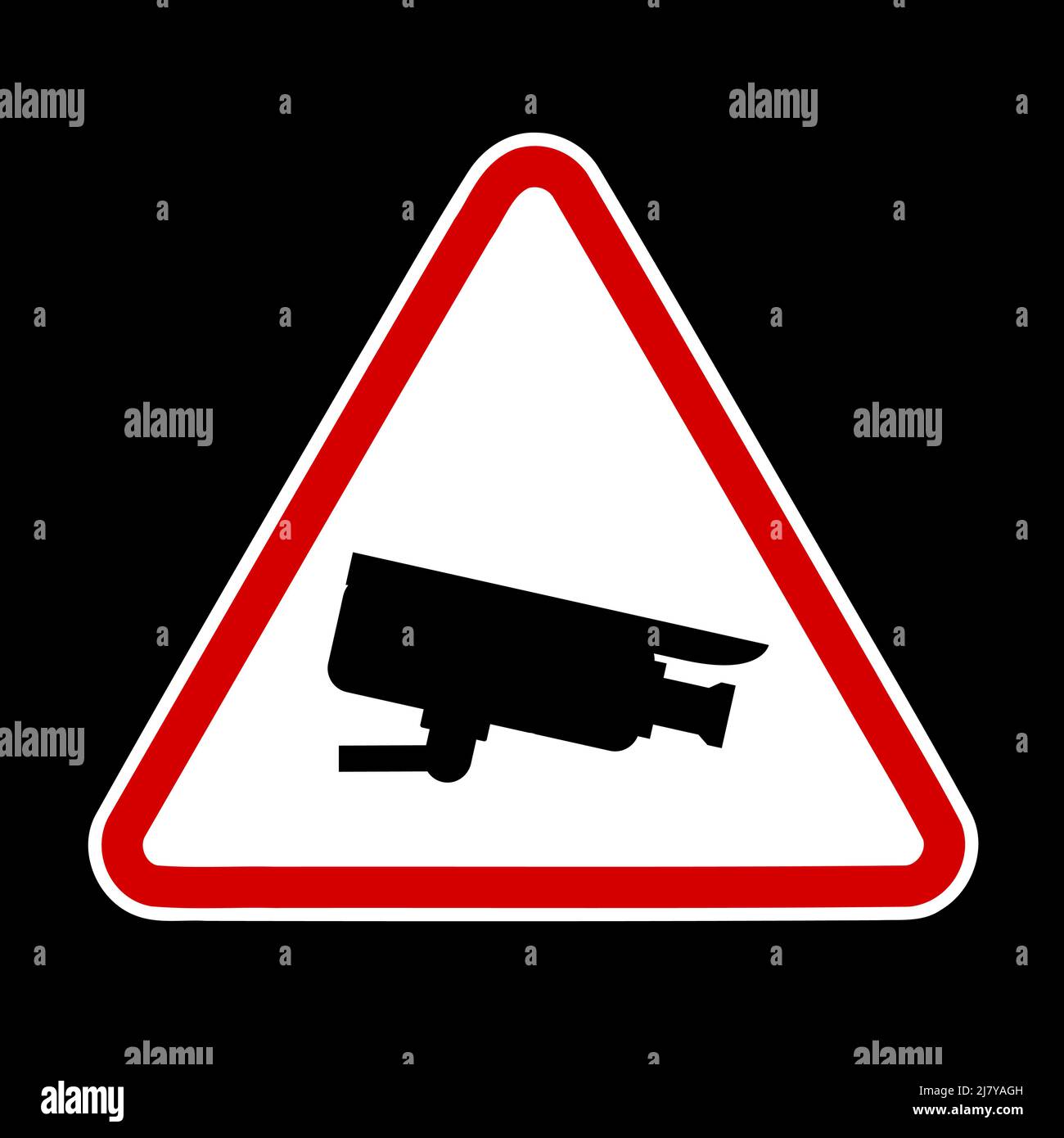 Security camera warning sign. Vector sticker design for security camera CCTV warning. Stock Vector