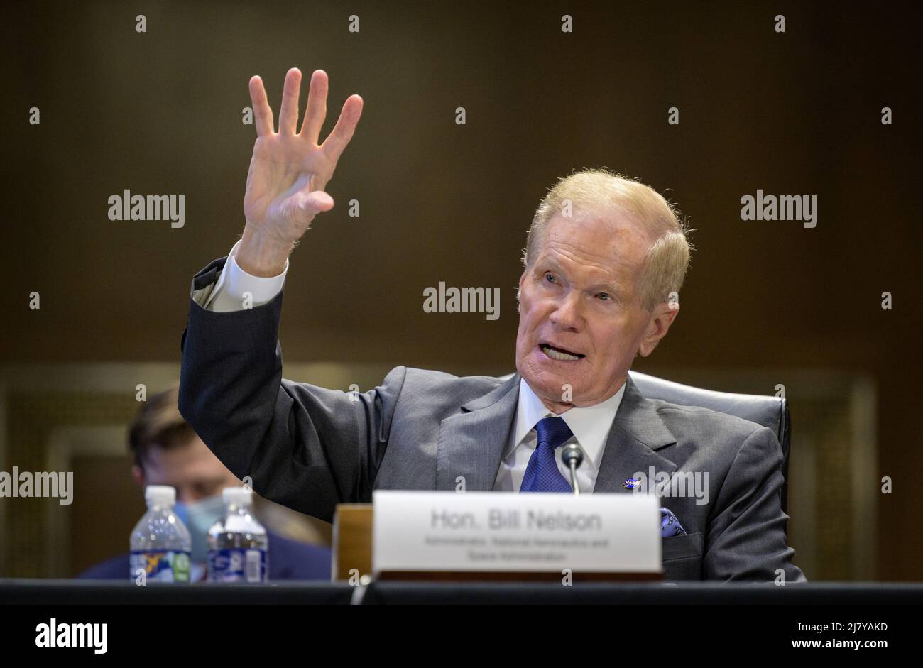 NASA Administrator Bill Nelson, testifies before the Senate Appropriations Commerce, Justice, Science, and Related Agencies subcommittee during the FY 2023 budget hearing, at the Dirksen Senate Office Building, May 3, 2022, in Washington, D.C. Stock Photo
