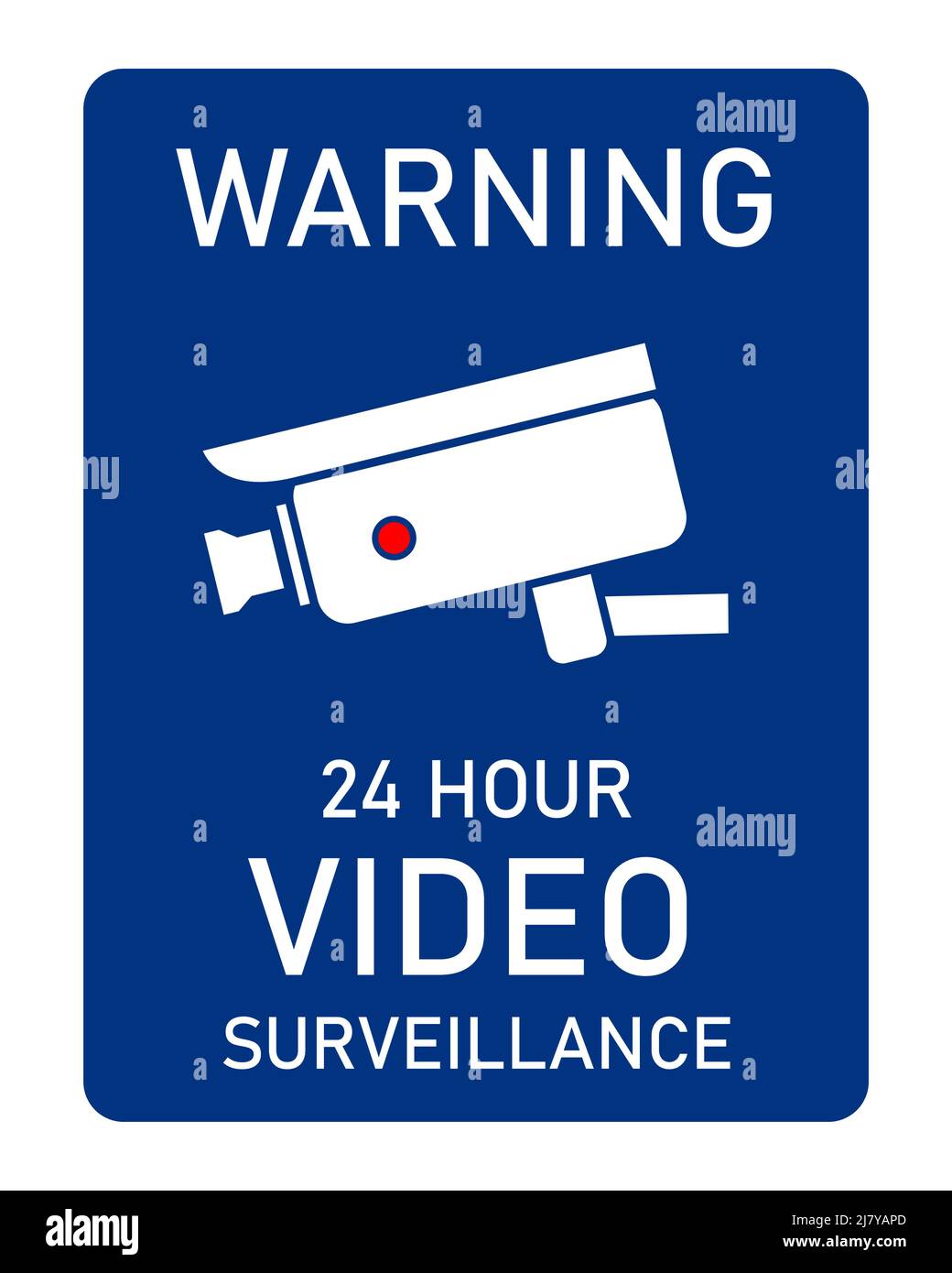 Video surveillance camera warning sign. Vector sticker design for video
