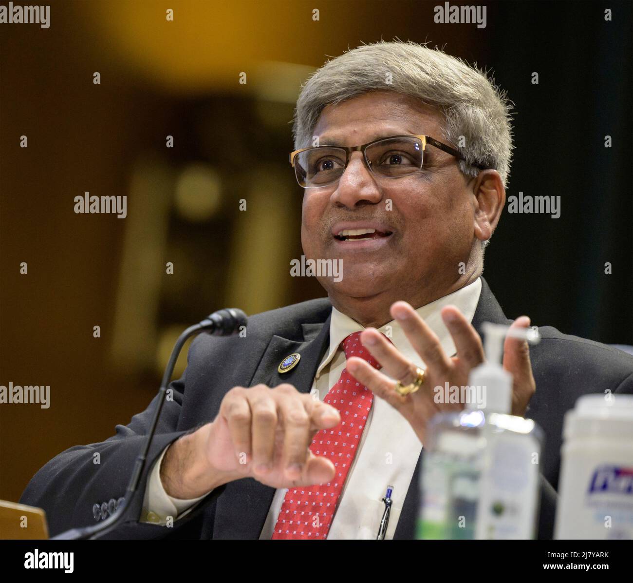 National Science Foundation Director Sethuraman Panchanathan, testifies before the Senate Appropriations Commerce, Justice, Science, and Related Agencies subcommittee during the FY 2023 budget hearing, at the Dirksen Senate Office Building, May 3, 2022, in Washington, D.C. Stock Photo
