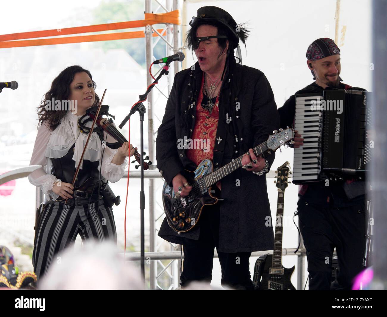 The Filthy Spectacula band playing at the Brixham Pirate Festival 2022, Devon, UK Stock Photo