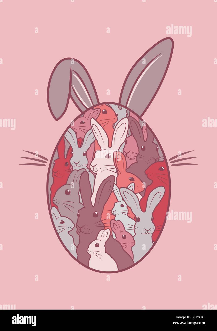 Happy easter in doodle style. Colorful background Stock Vector