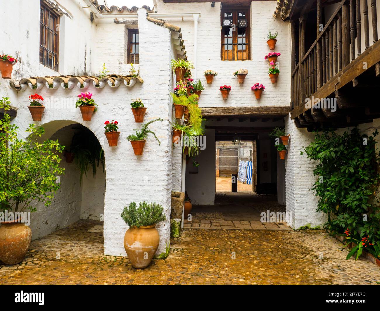 Historic courtyard housing the Fosforito flamenco museum - Cordoba, Spain Stock Photo