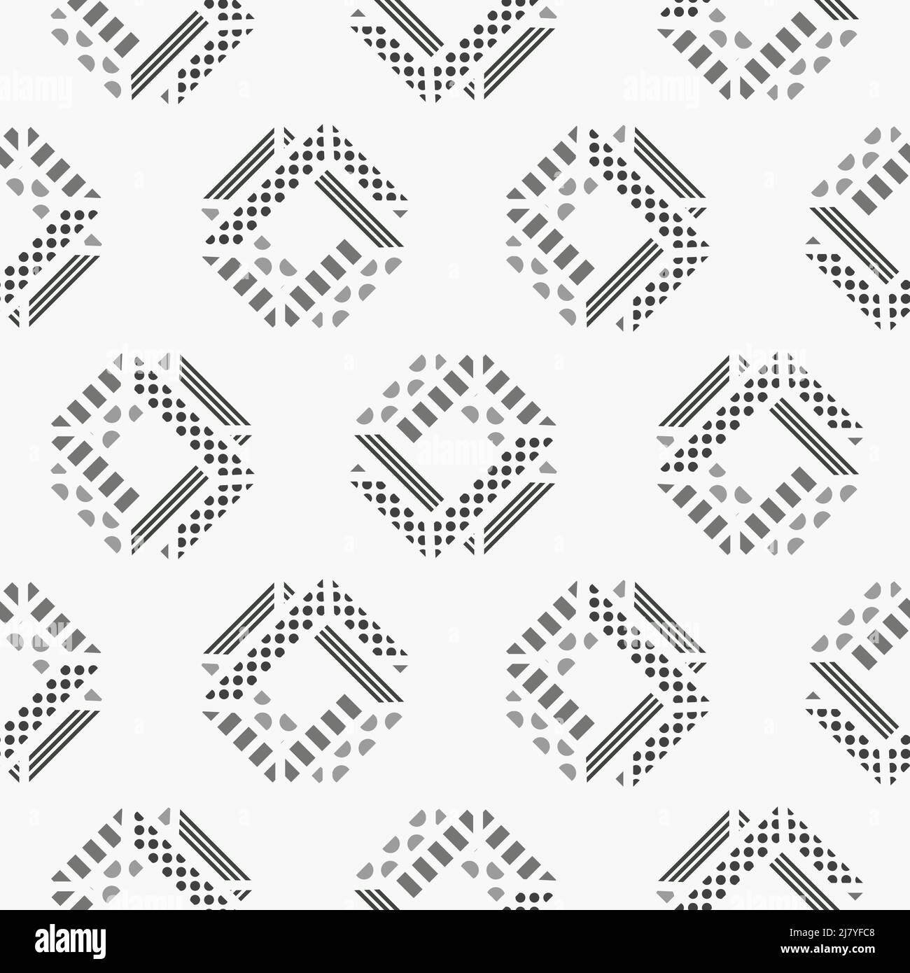 Geometric intertwined shapes seamless pattern. Abstract tileable