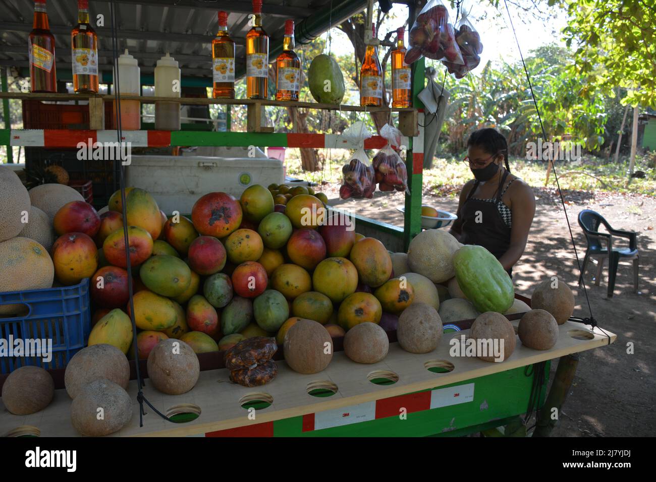 Girl selling tropical fruit costa rican street vendor hires stock photography and images Alamy
