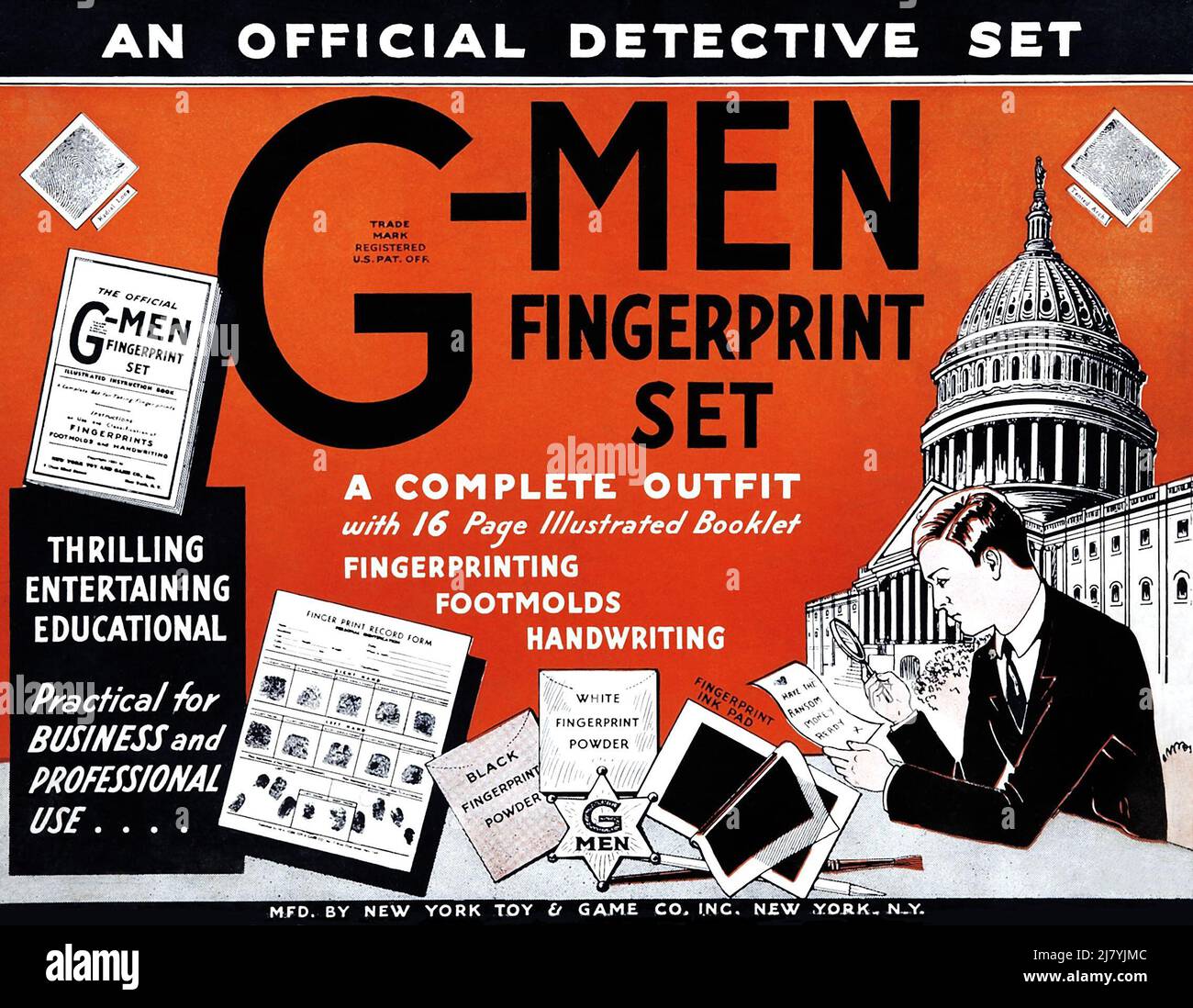 G-Men Fingerprint Set Stock Photo