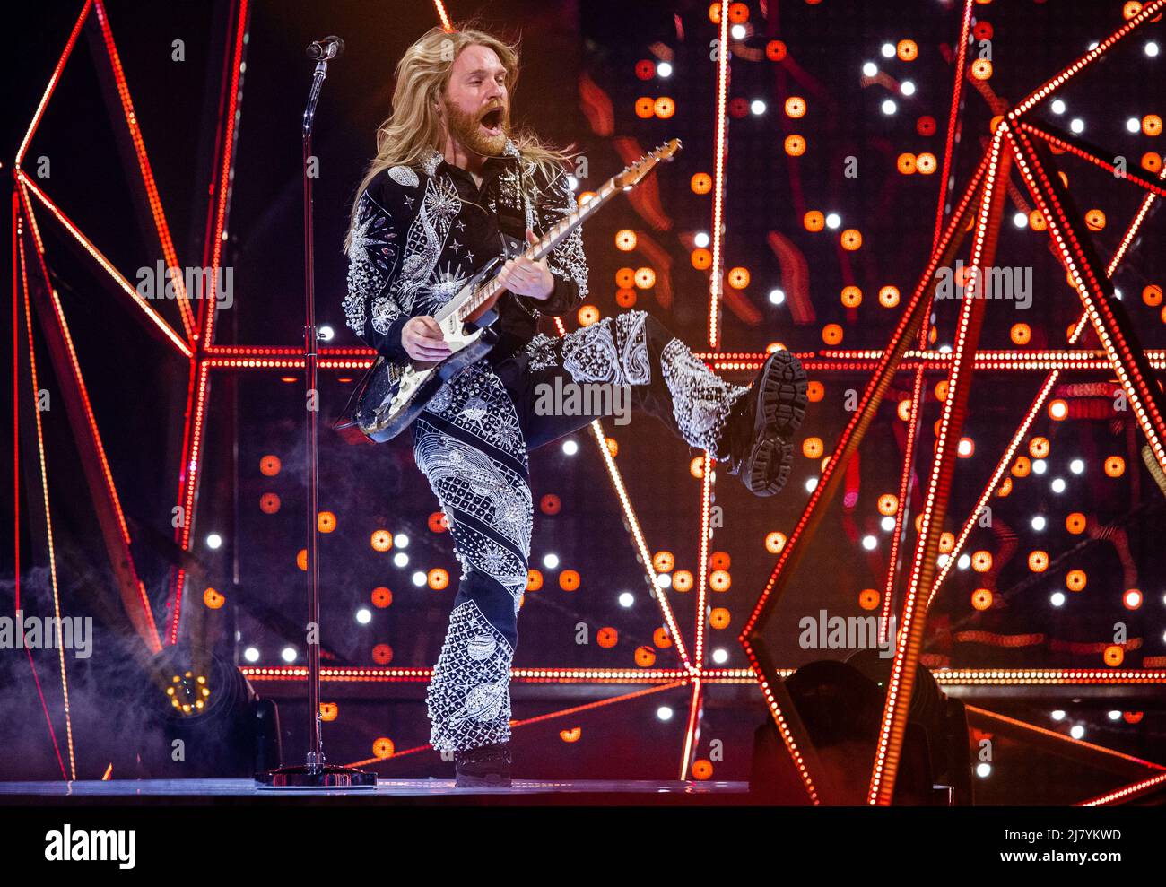 Spaceman Singer Turin, Italy. 11th May, 2022. Sam Ryder from Great Britain sings his ...