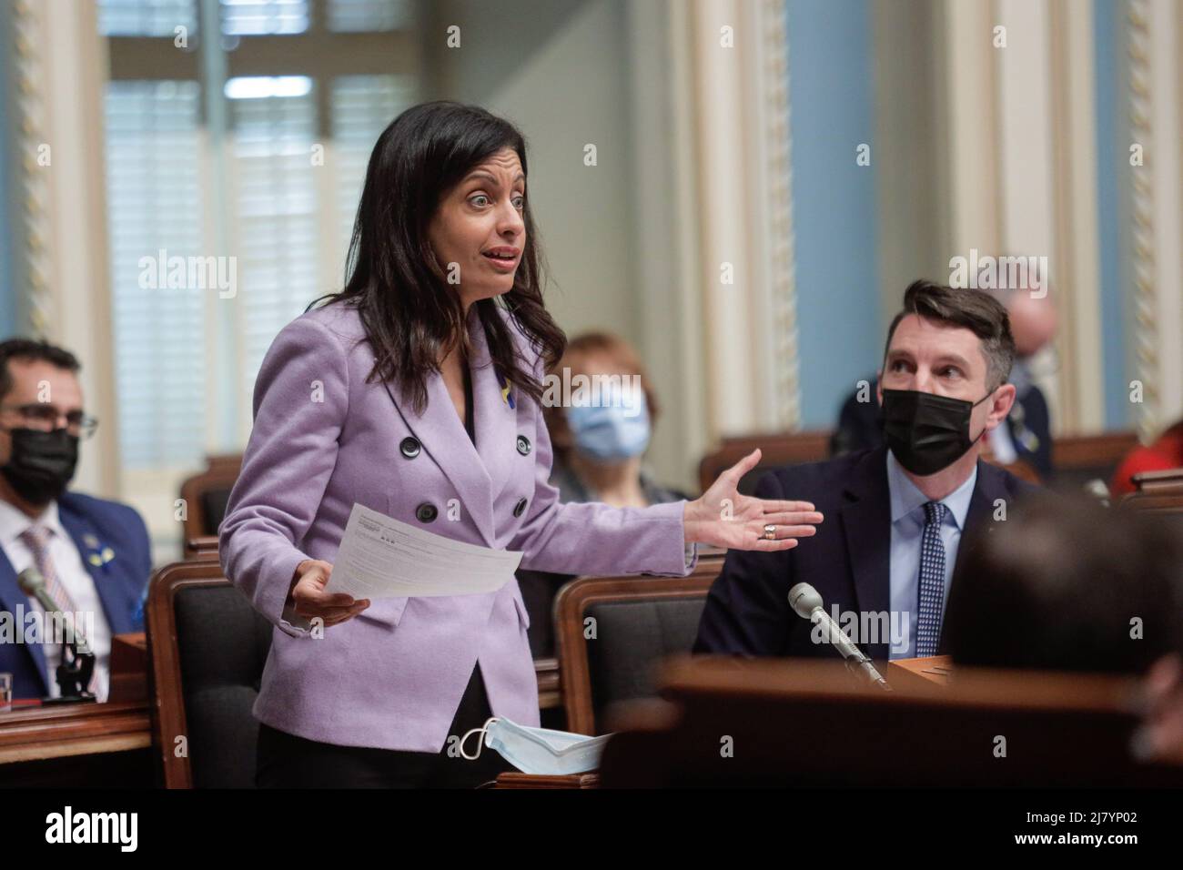 Quebec Liberal Leader Dominique Anglade questions the government during question period Tuesday, March 15, 2022 at the legislature in Quebec City. Stock Photo