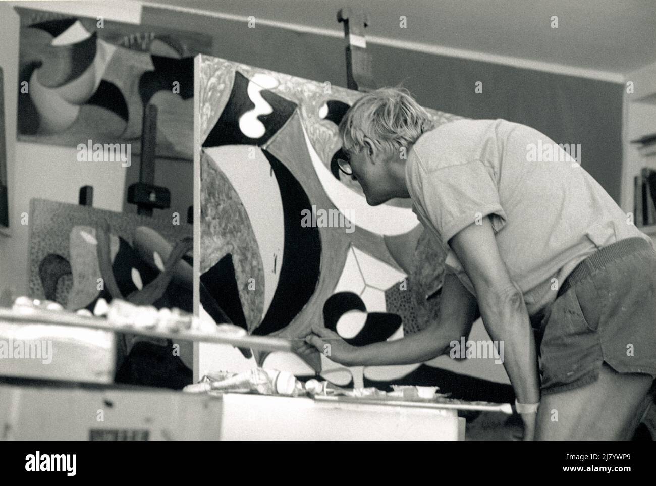 David Hockney in his Studio, 1992 Stock Photo