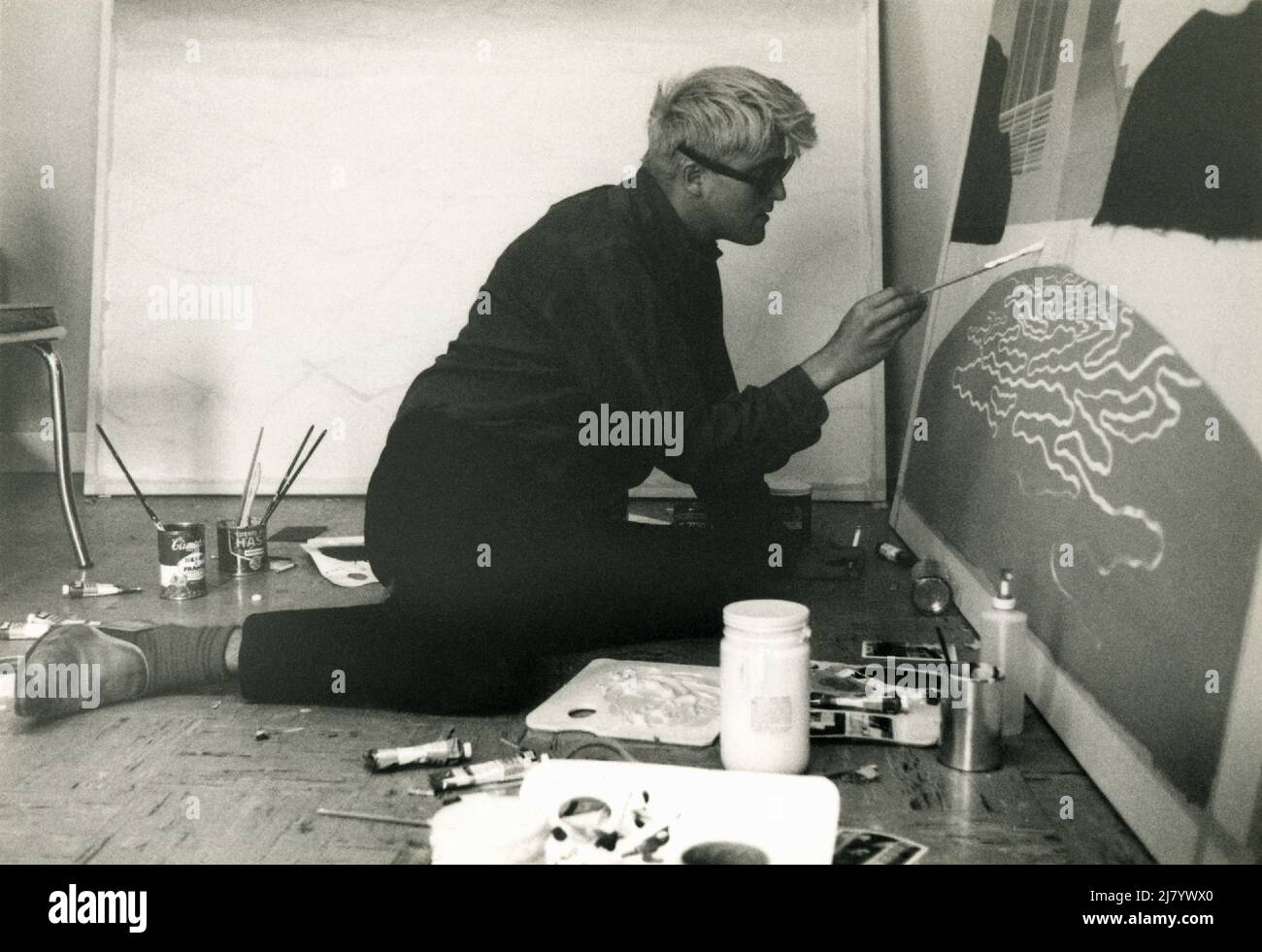 David Hockney in his Studio Stock Photo