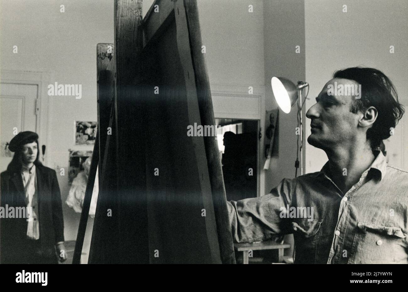 Larry Rivers in His Studio, 1964 Stock Photo Alamy