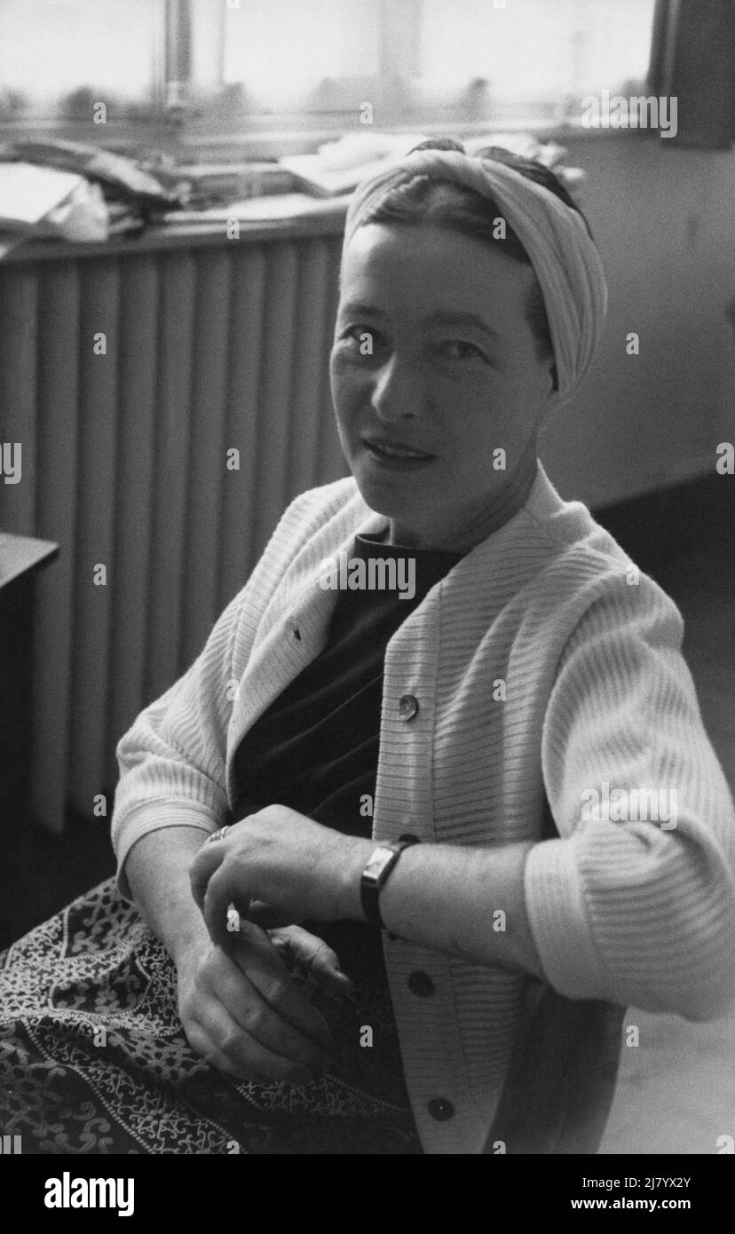 Simone de Beauvoir, 1958 Stock Photo
